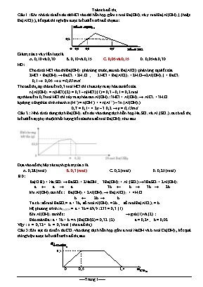 Bài tập đồ thị trong môn Hóa học Lớp 12 - Phần 1